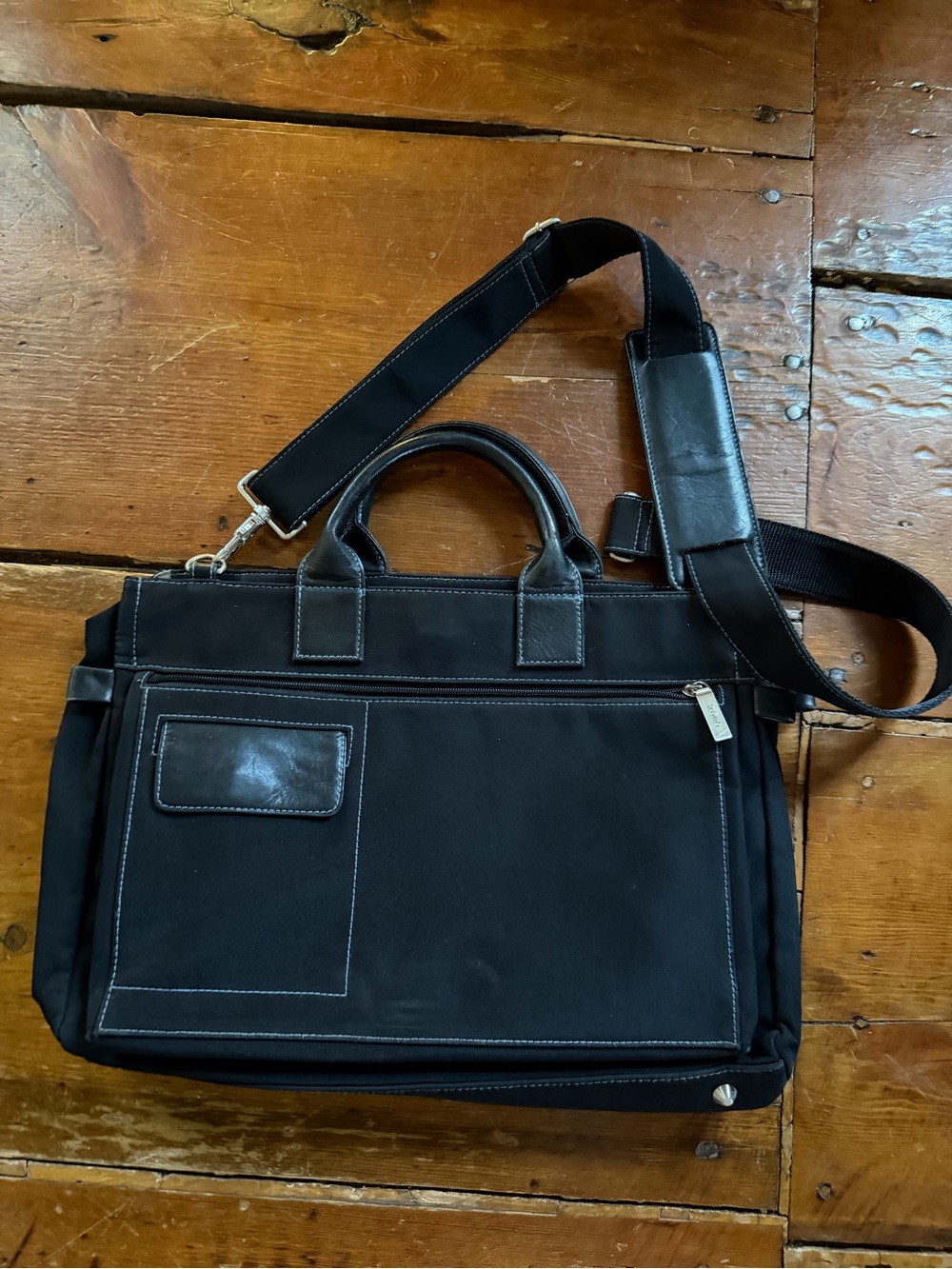 HOBO Black Nylon Laptop Bag with Adjustable Shoulder Strap